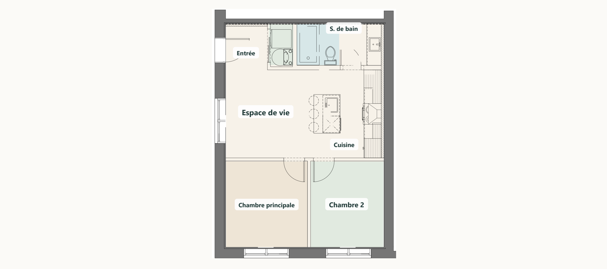 Plan du logement de type D1